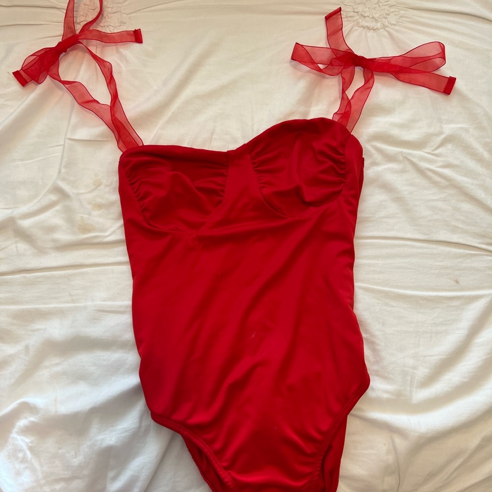 Princess Polly Red Tie Up Bodysuit